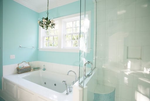 A newly painted bathroom.