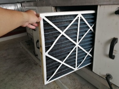 An image of a dirty HVAC filter.